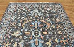 Gray 8x9'10'' Oushak Arts and Crafts Hand Knotted Wool Oriental Area Rug