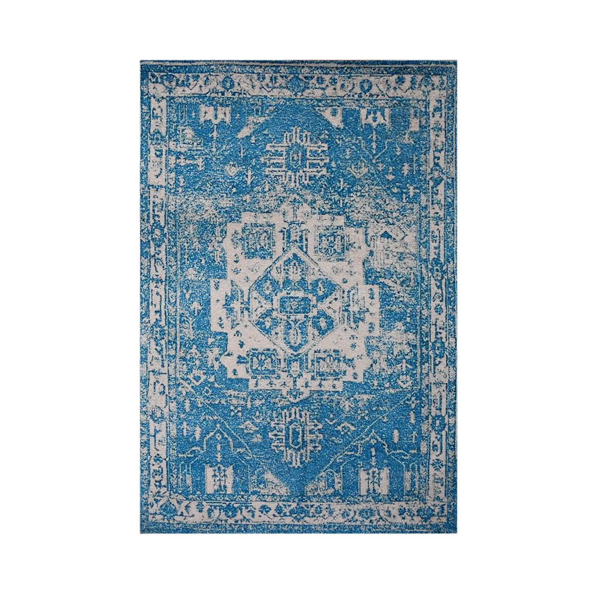 Multi Size Blue White Color Hand Woven Oriental Polyester Modern Oriental Rug