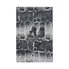 Multi Size Gray Black Color Hand Woven Animal Print Polyester Contemporary Oriental Rug
