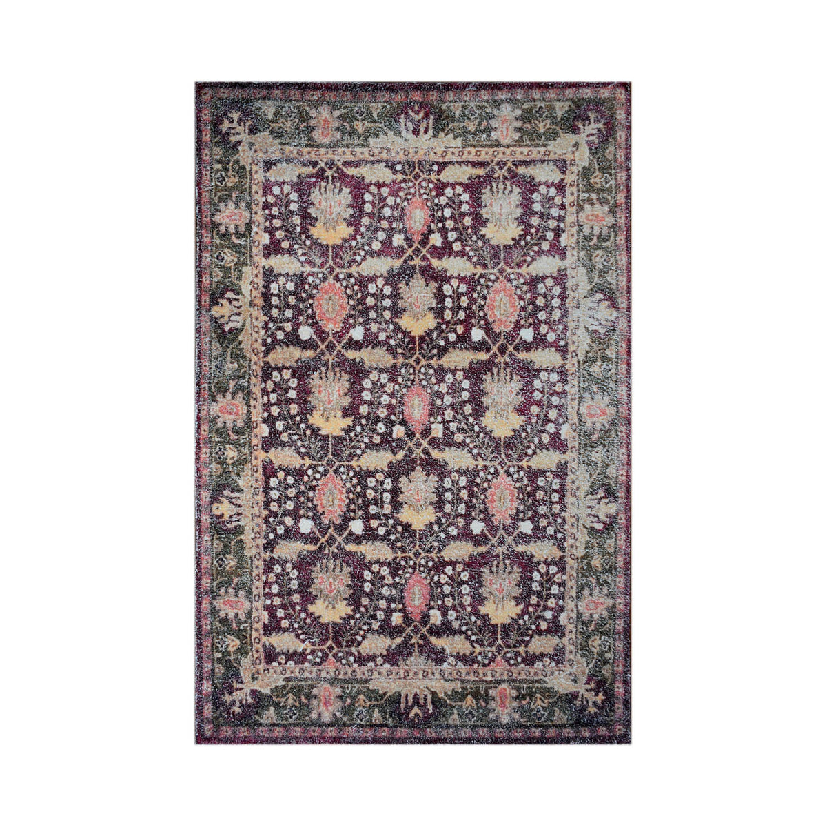Multi Size Purple Brown Beige Color Hand Woven All-Over Polyester Traditional Oriental Rug