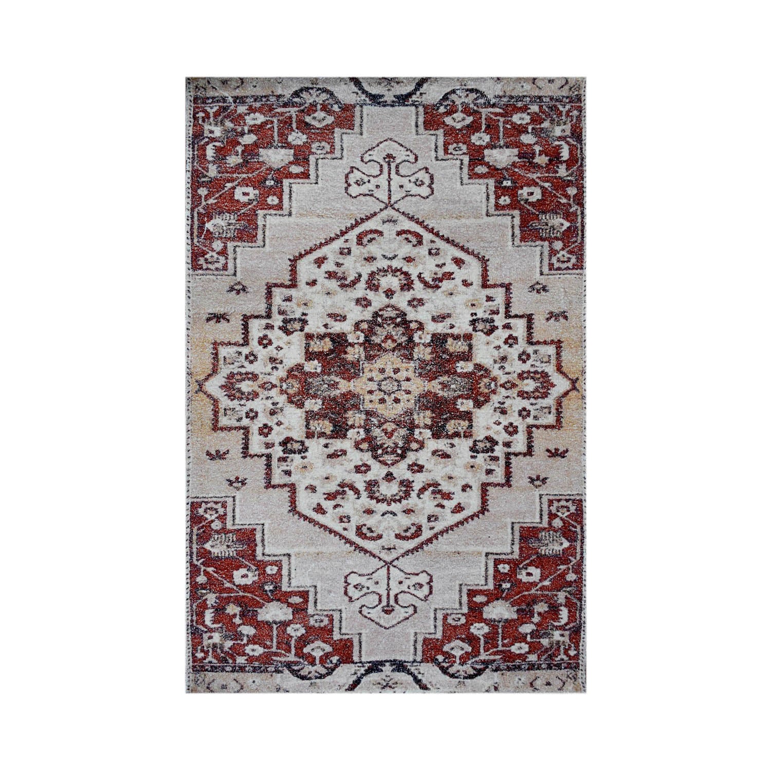 Multi Size Beige Taupe Burnt Orange Color Hand Woven All-Over Polyester Traditional Oriental Rug