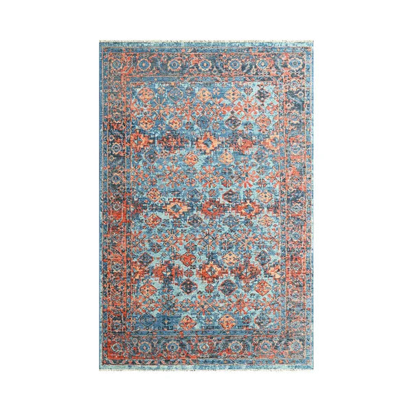 Multi Size Blue, Burnt Orange Hand Knotted Arts & Crafts 100% Wool Turkish Oushak Traditional Oriental Area Rug