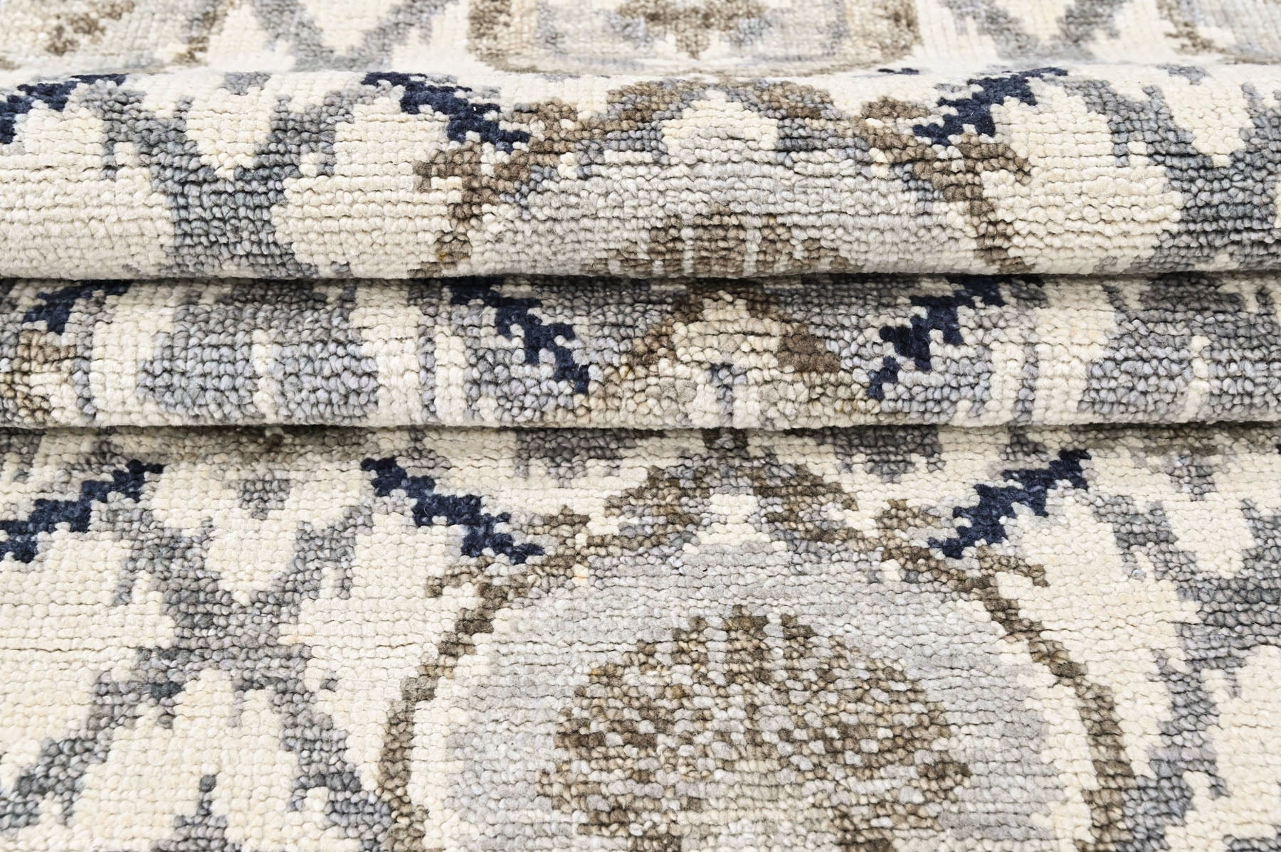 Ivory 3'6''x5'7'' Oushak Transitional Hand Knotted Wool Oriental Area Rug