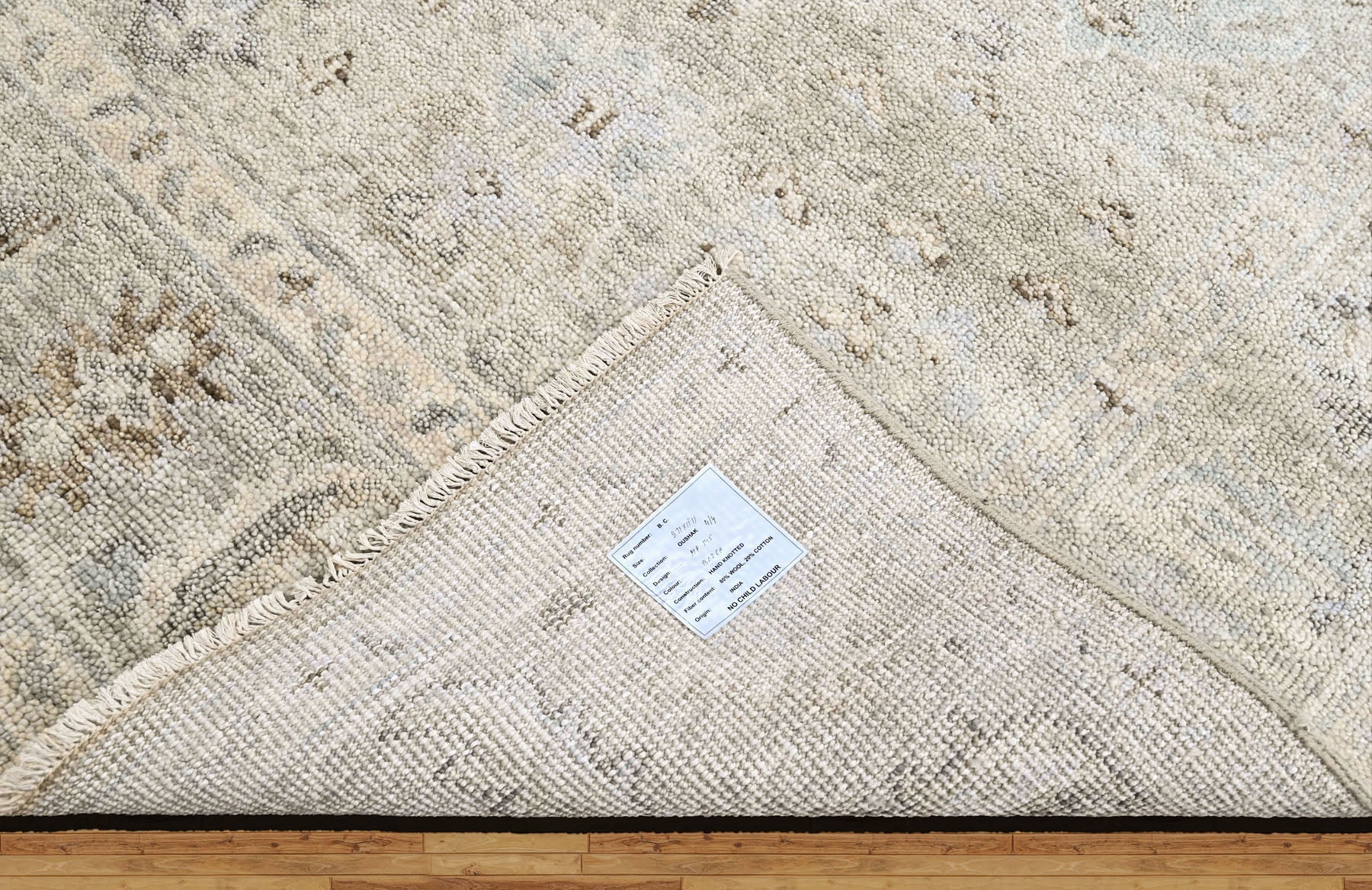 Beige, Gray 8'11''x11'11'' Oushak Transitional Hand Knotted Wool Oriental Area Rug