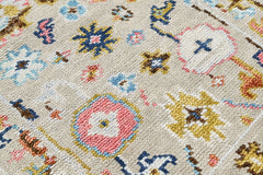 Beige 2'4''x8'11'' Oushak Transitional Hand Knotted Wool Oriental Area Rug