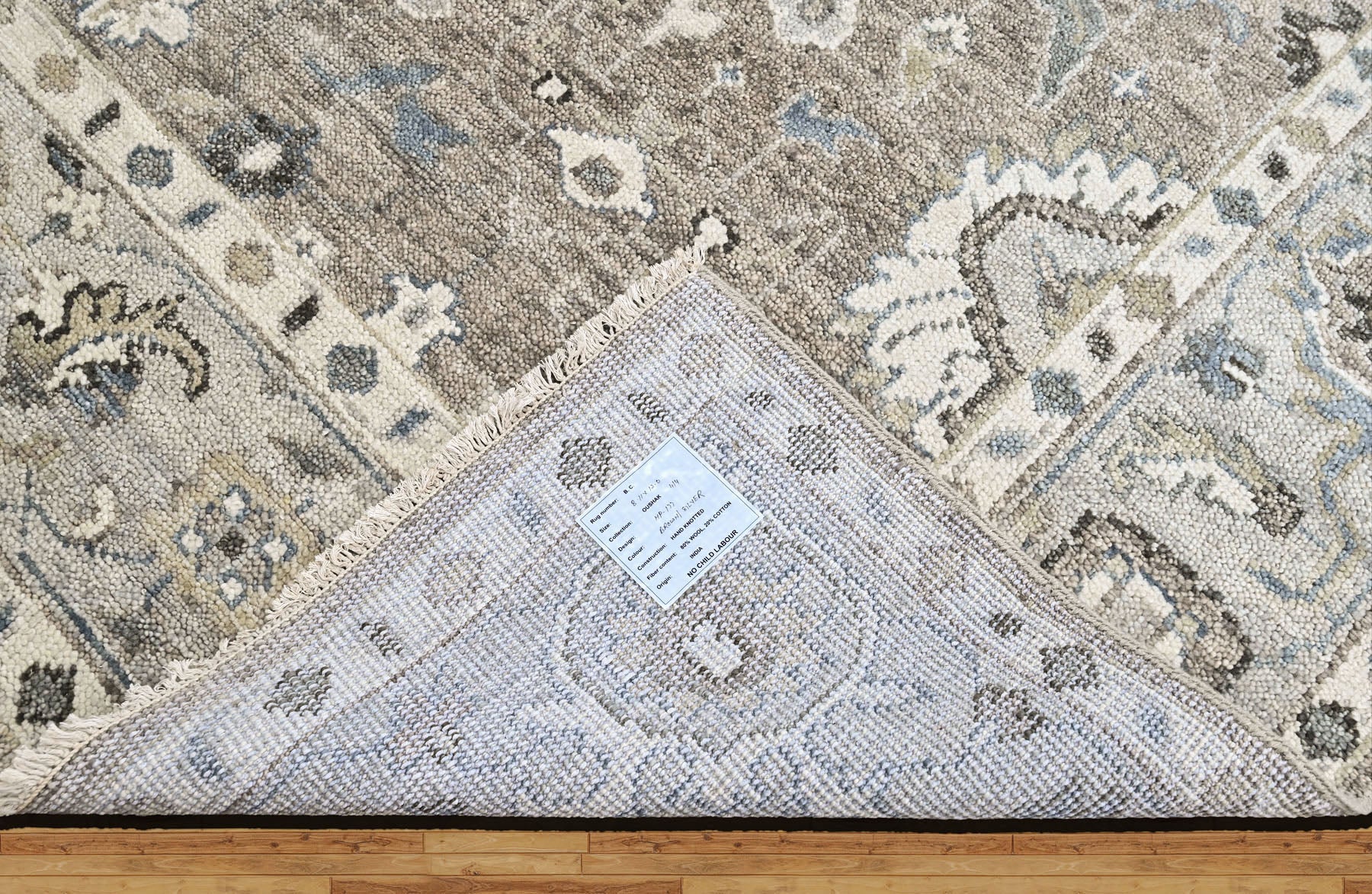 Gray, Ivory 8'11''x12 Oushak Transitional Hand Knotted Wool Oriental Area Rug