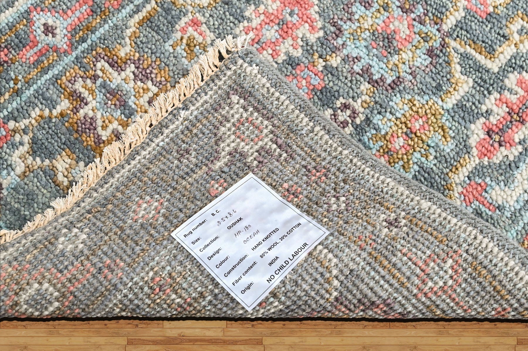 Teal Multi Size Oushak Arts and Crafts Hand Knotted Wool Oriental Area Rug