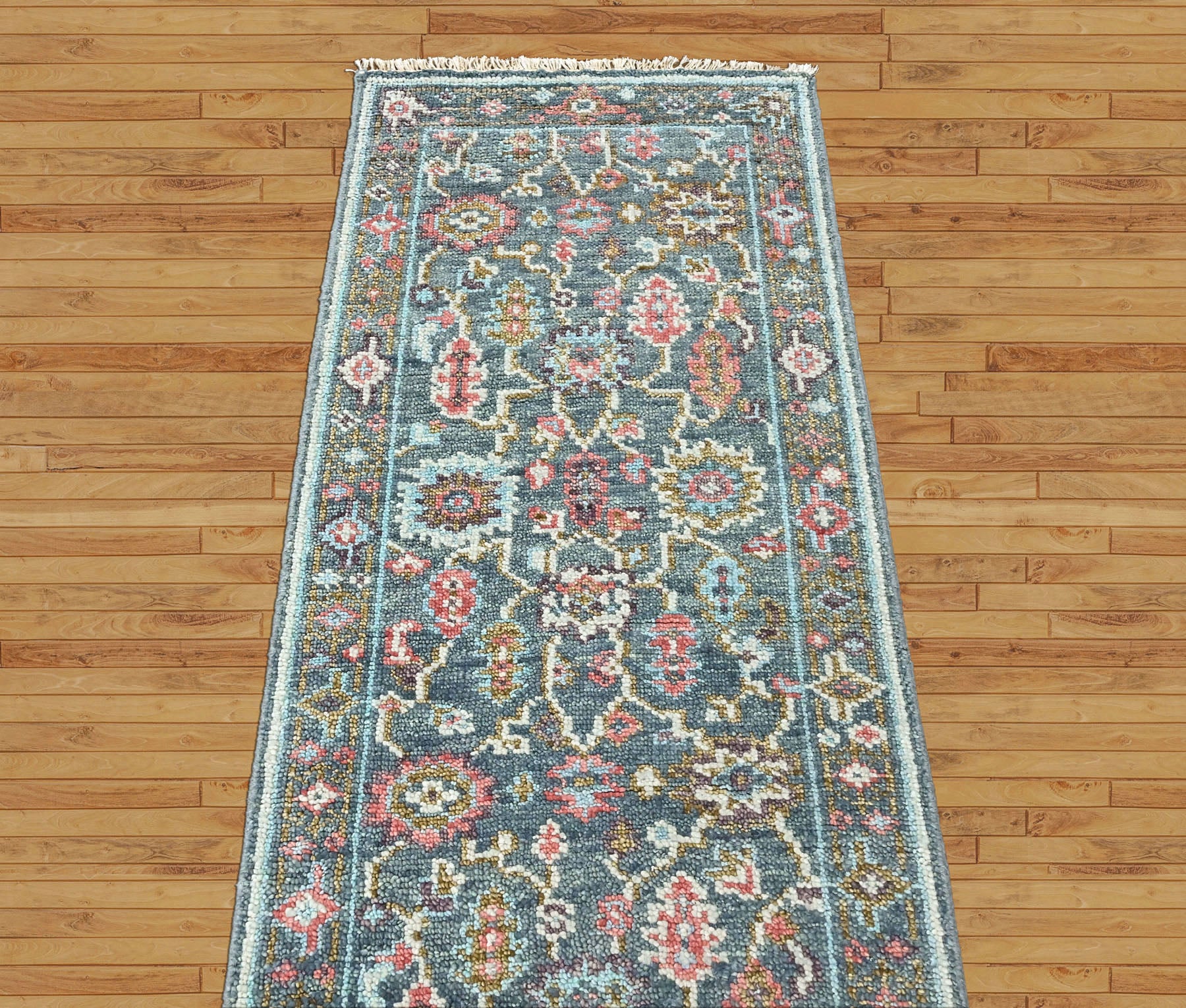 Teal Multi Size Oushak Arts and Crafts Hand Knotted Wool Oriental Area Rug