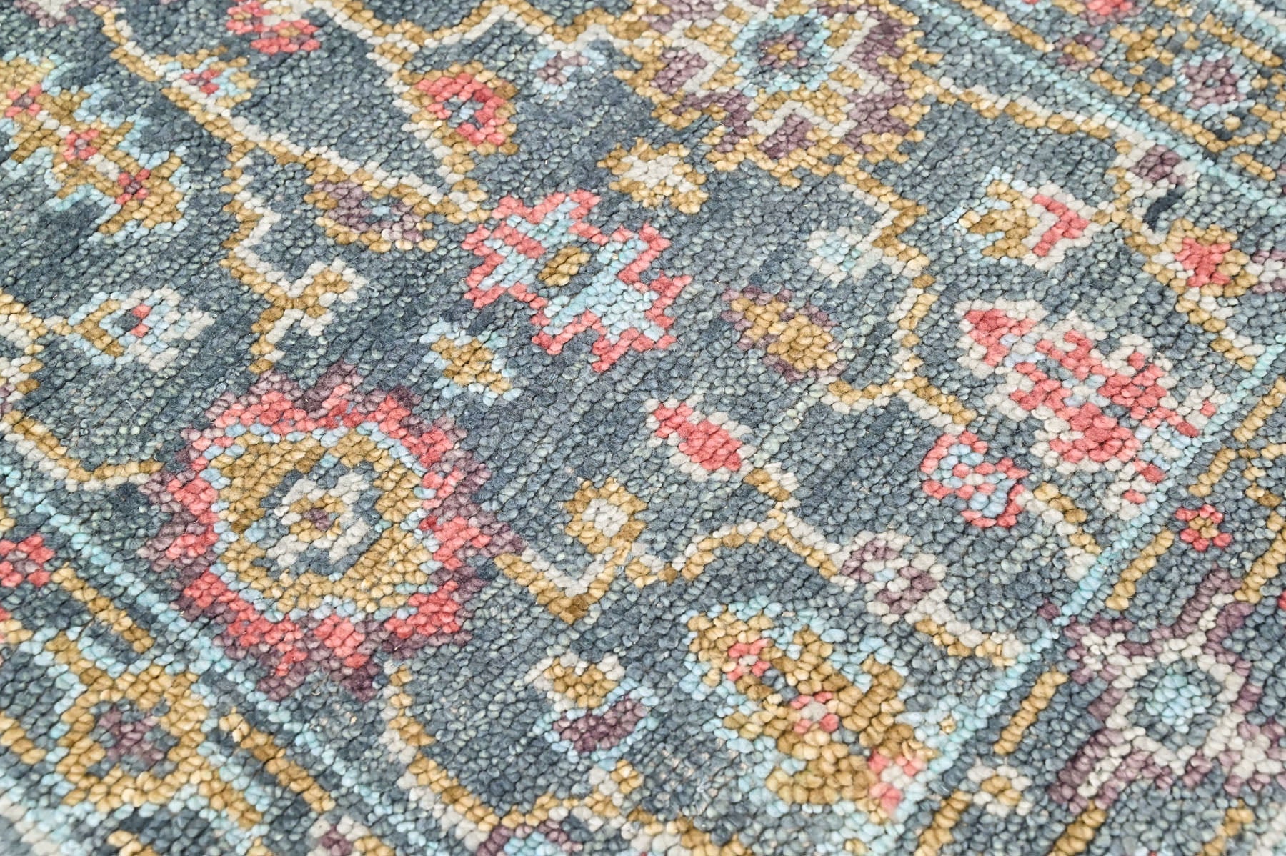 Teal Multi Size Oushak Arts and Crafts Hand Knotted Wool Oriental Area Rug