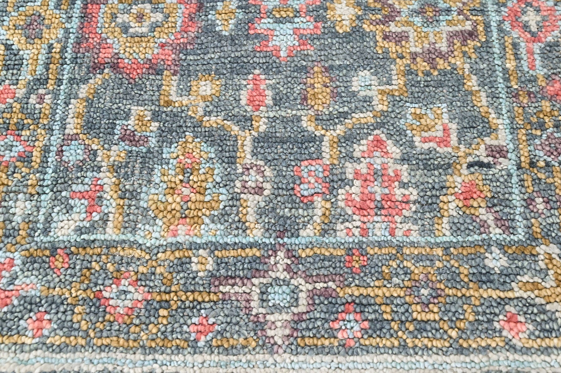 Teal Multi Size Oushak Arts and Crafts Hand Knotted Wool Oriental Area Rug