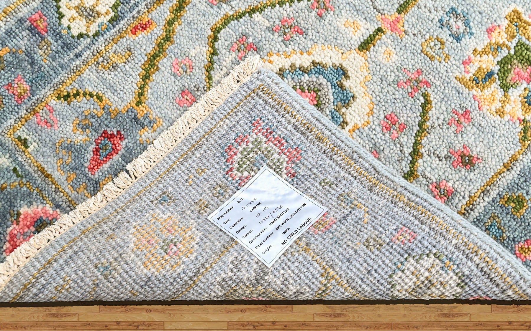 Blue 2'11''x4'11'' Oushak Transitional Hand Knotted Wool Oriental Area Rug