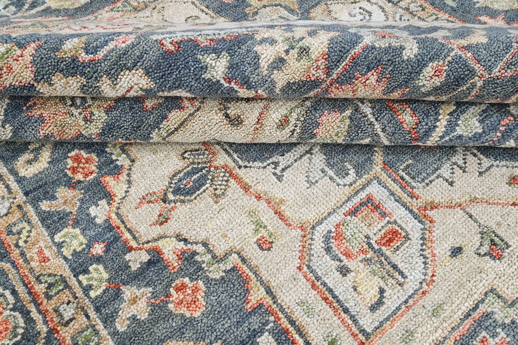 Slate 8'3''x12 Oushak Heriz Hand Knotted Wool Oriental Area Rug