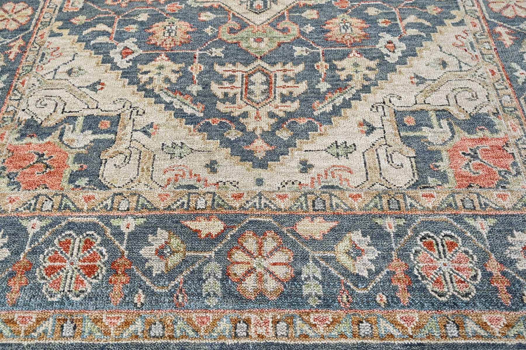 Slate 8'3''x12 Oushak Heriz Hand Knotted Wool Oriental Area Rug