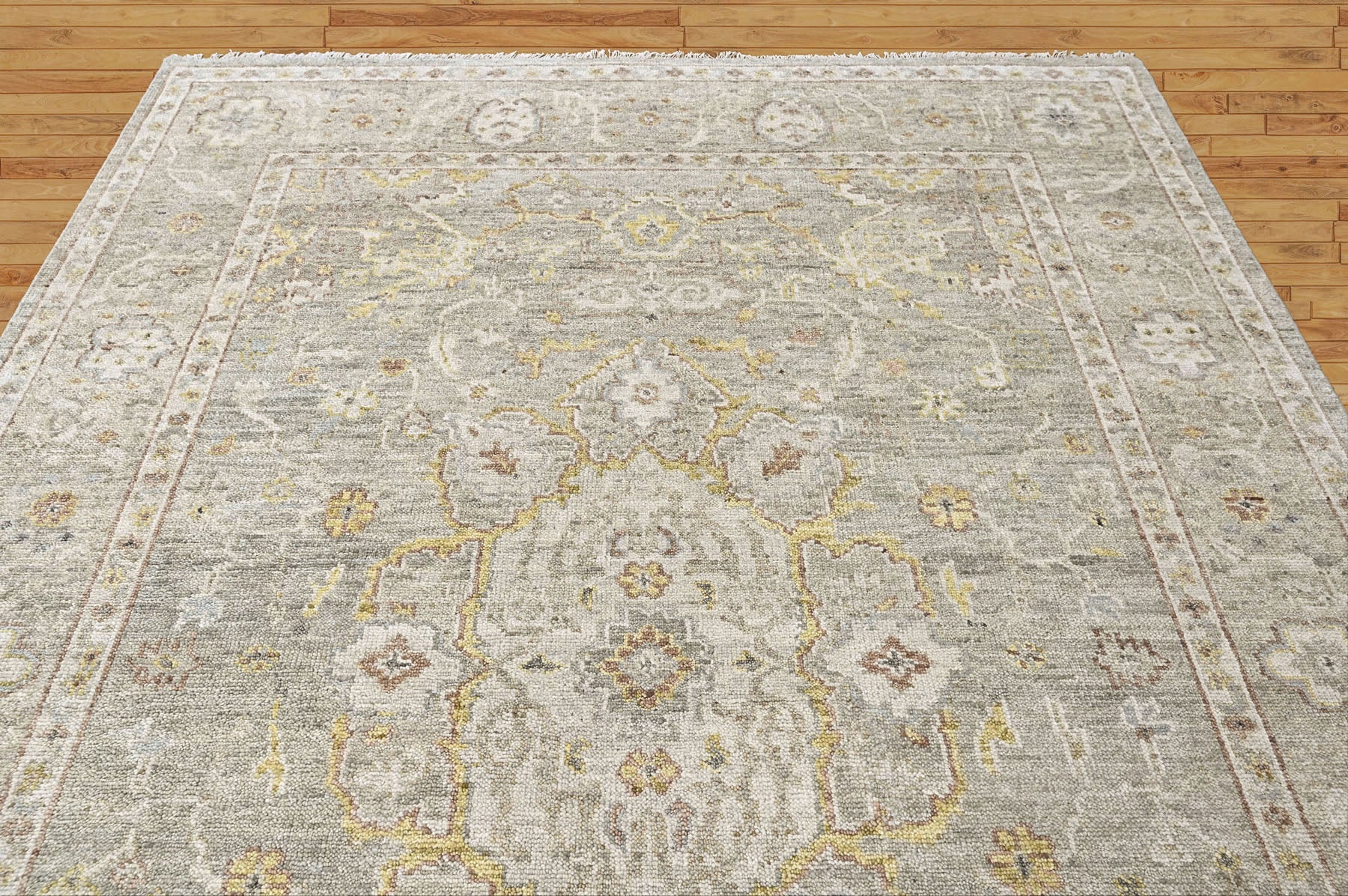 Gray 9x12 Oushak Transitional Hand Knotted Wool Oriental Area Rug