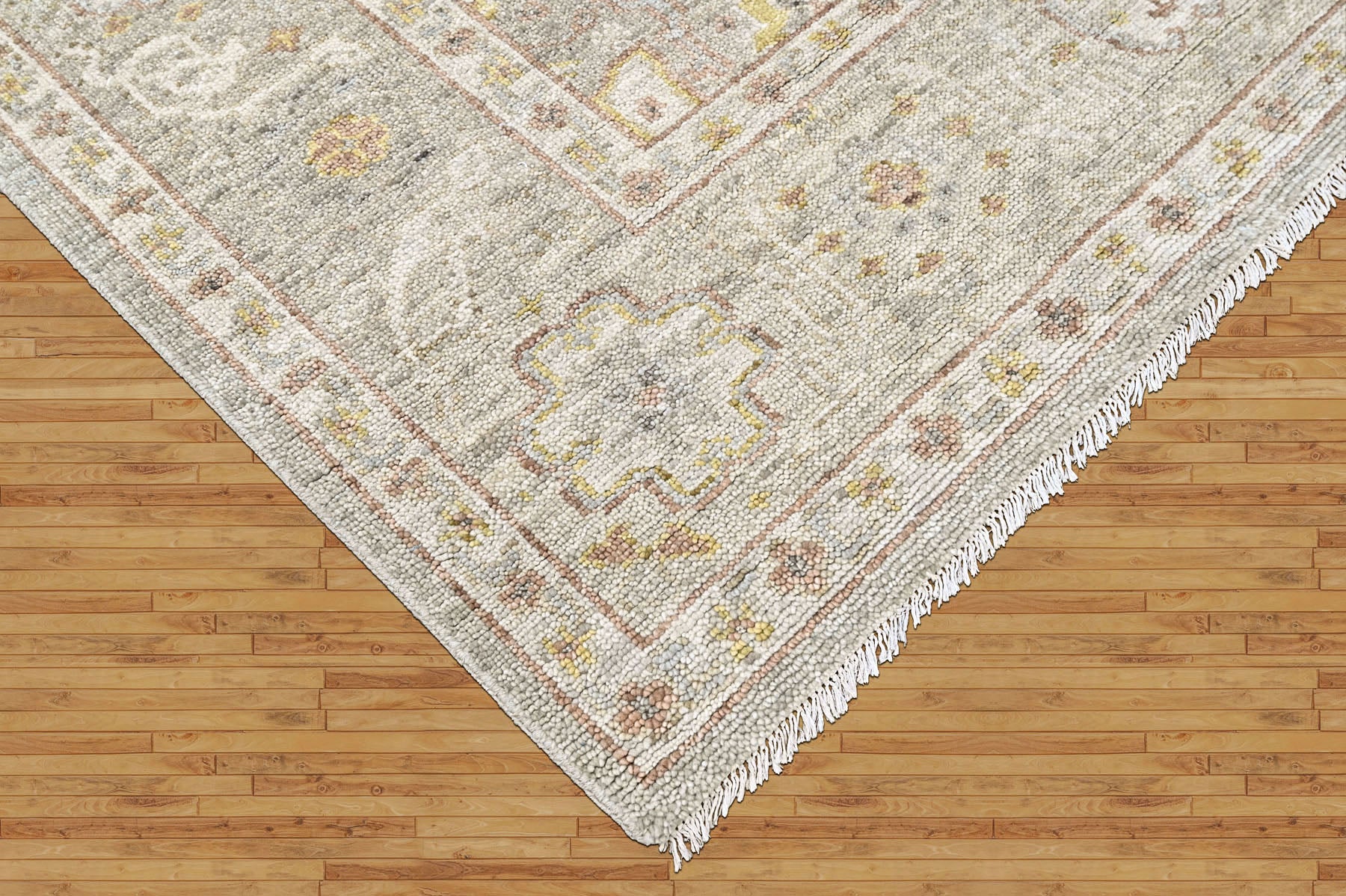 Gray 9x12 Oushak Transitional Hand Knotted Wool Oriental Area Rug
