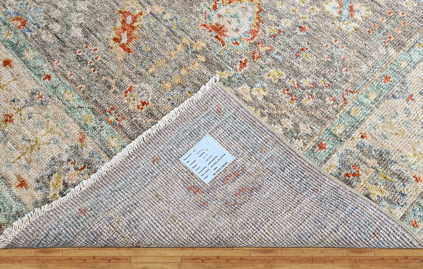 Gray, Beige 8'9''x11'11'' Oushak Transitional Hand Knotted Wool Oriental Area Rug