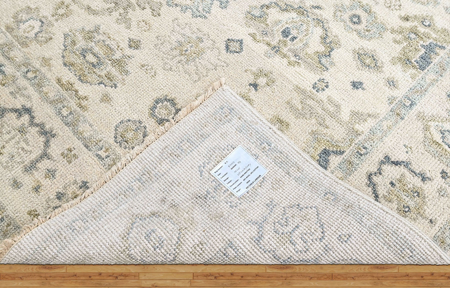 Ivory 8'10''x11'11'' Oushak Transitional Hand Knotted Wool Oriental Area Rug