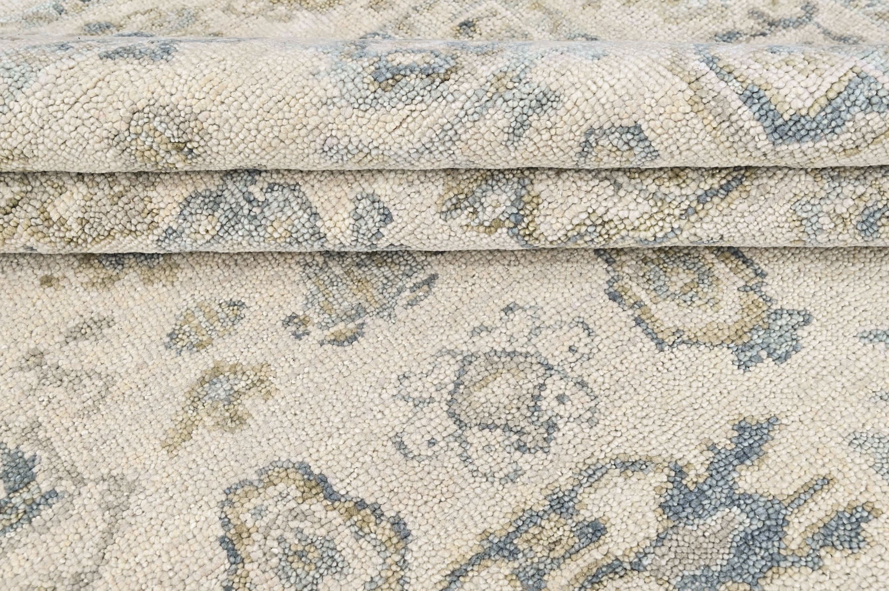 Ivory 8'10''x11'11'' Oushak Transitional Hand Knotted Wool Oriental Area Rug