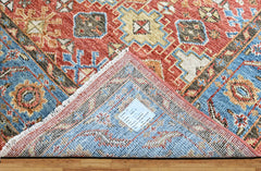 Rust, Blue Multi Size Oushak Transitional Hand Knotted Wool Oriental Area Rug