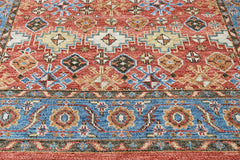 Rust, Blue Multi Size Oushak Transitional Hand Knotted Wool Oriental Area Rug