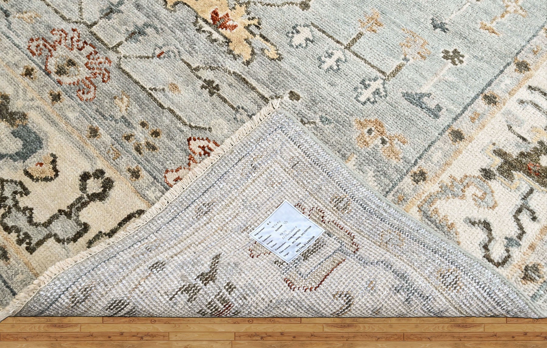 Slate, Beige 7'9''x9'11'' Oushak Transitional Hand Knotted Wool Oriental Area Rug
