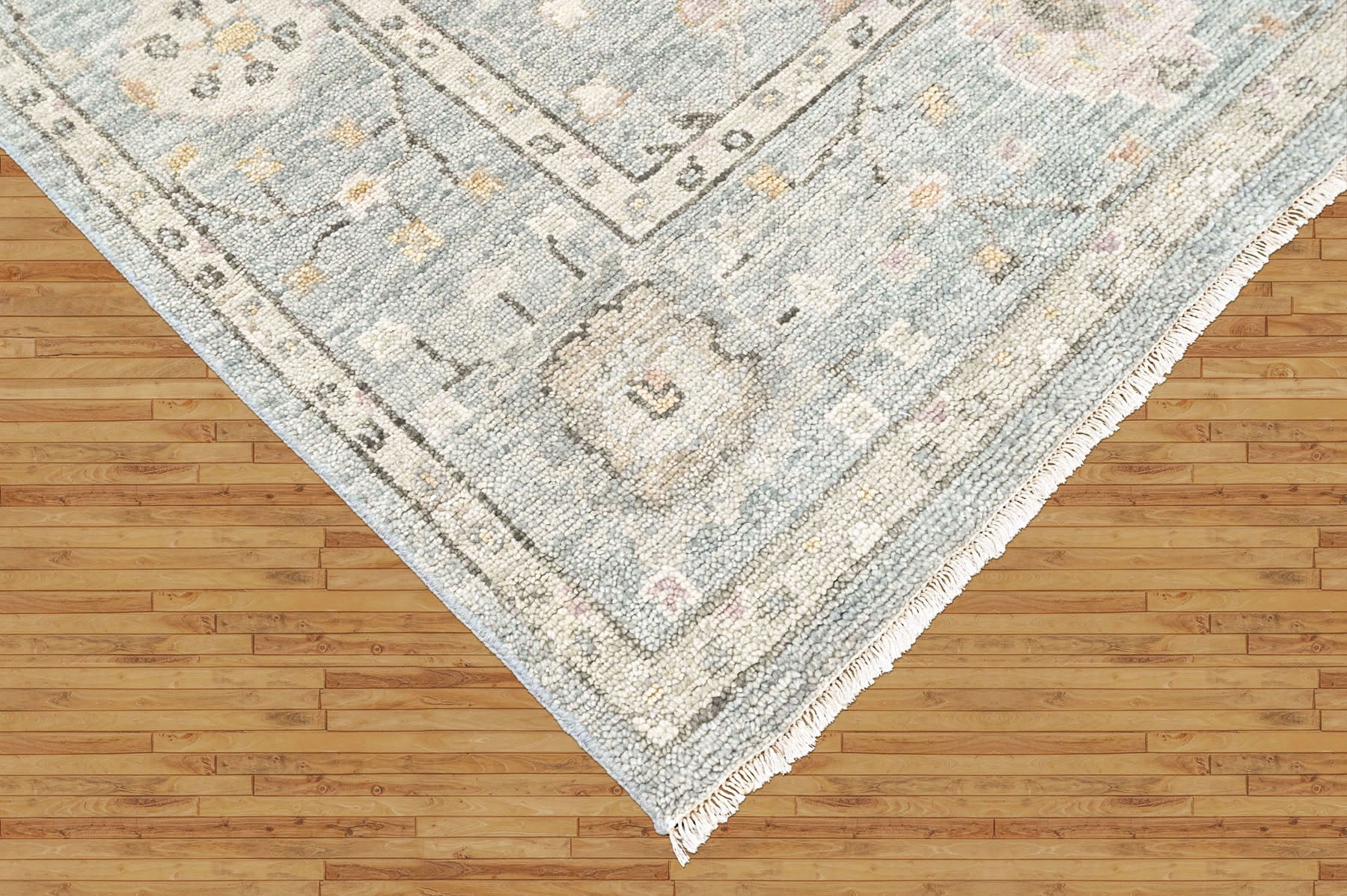 Celedon, Ivory 8'9''x11'9'' Oushak Transitional Hand Knotted Wool Oriental Area Rug