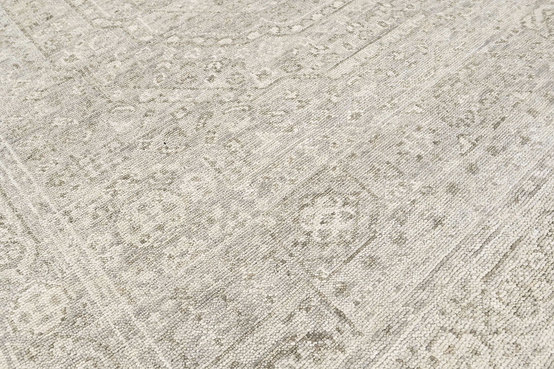 Beige 7'8''x9'9'' Oushak Traditional Hand Knotted Wool Oriental Area Rug