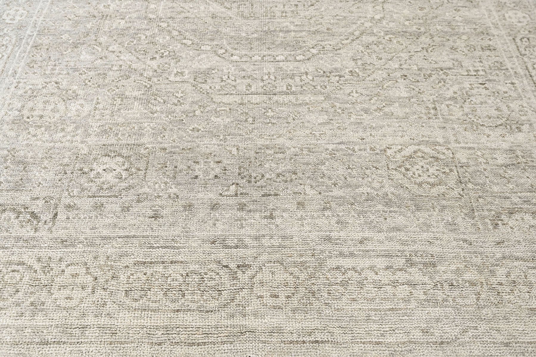 Beige 7'8''x9'9'' Oushak Traditional Hand Knotted Wool Oriental Area Rug