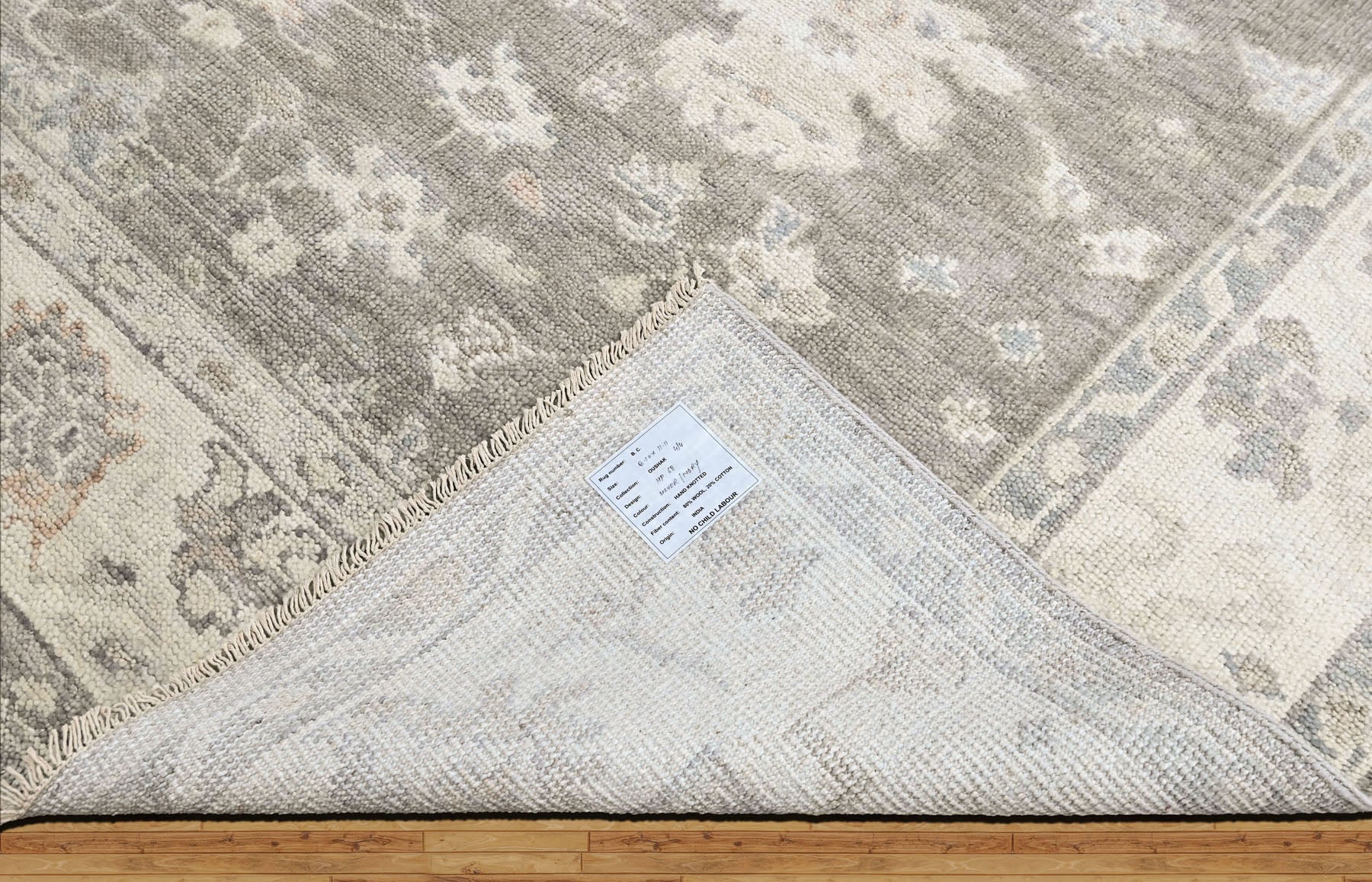 Gray Multi Size Oushak Transitional Hand Knotted Wool Oriental Area Rug
