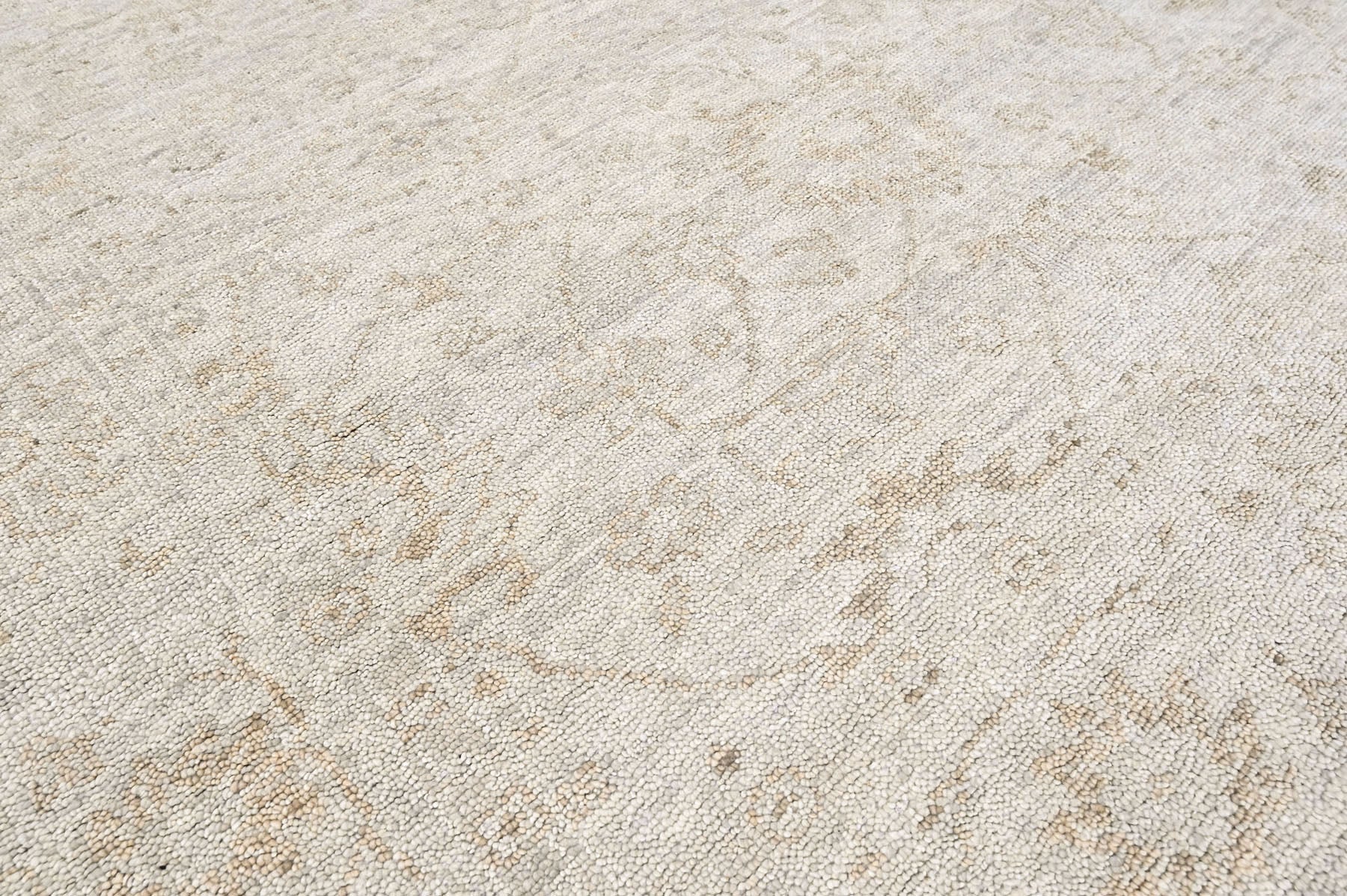 Beige, Gray 8x10 Oushak Transitional Hand Knotted Wool Oriental Area Rug