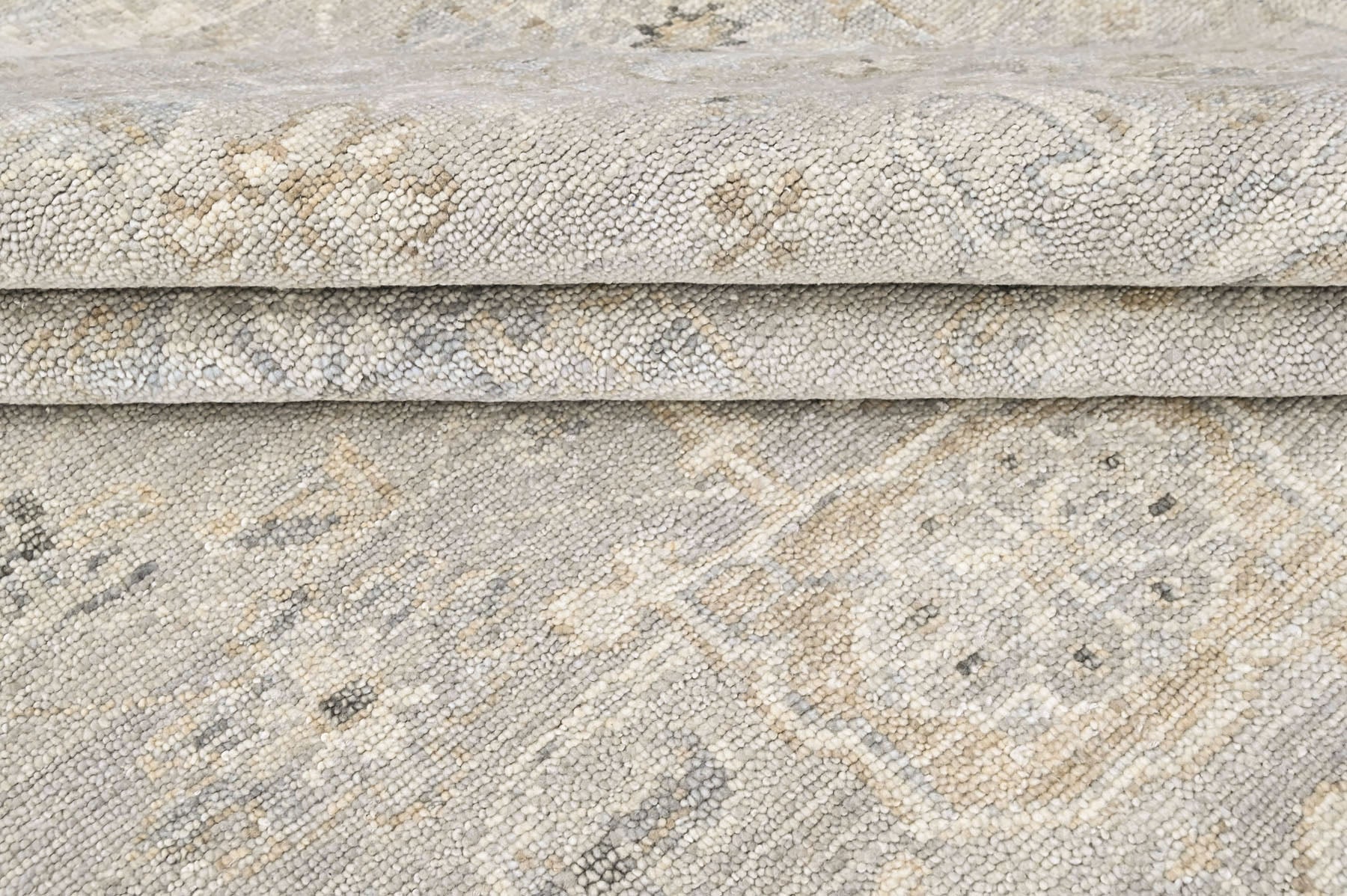 Beige, Gray Multi Size Oushak Transitional Hand Knotted Wool Oriental Area Rug