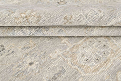 Beige, Gray Multi Size Oushak Transitional Hand Knotted Wool Oriental Area Rug
