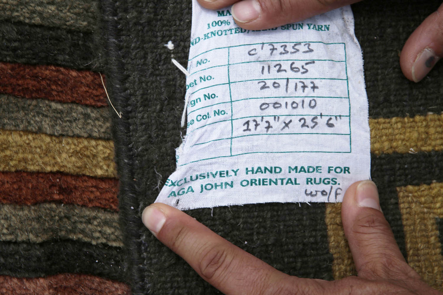 Palace Olive, Mustard, Blush Color Hand Knotted All-Over 100% Wool Modern Oriental Rug