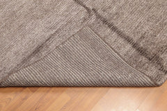 5x7 Brown, , Color Hand Knotted All-Over Wool & Banana Silk Modern Oriental Rug