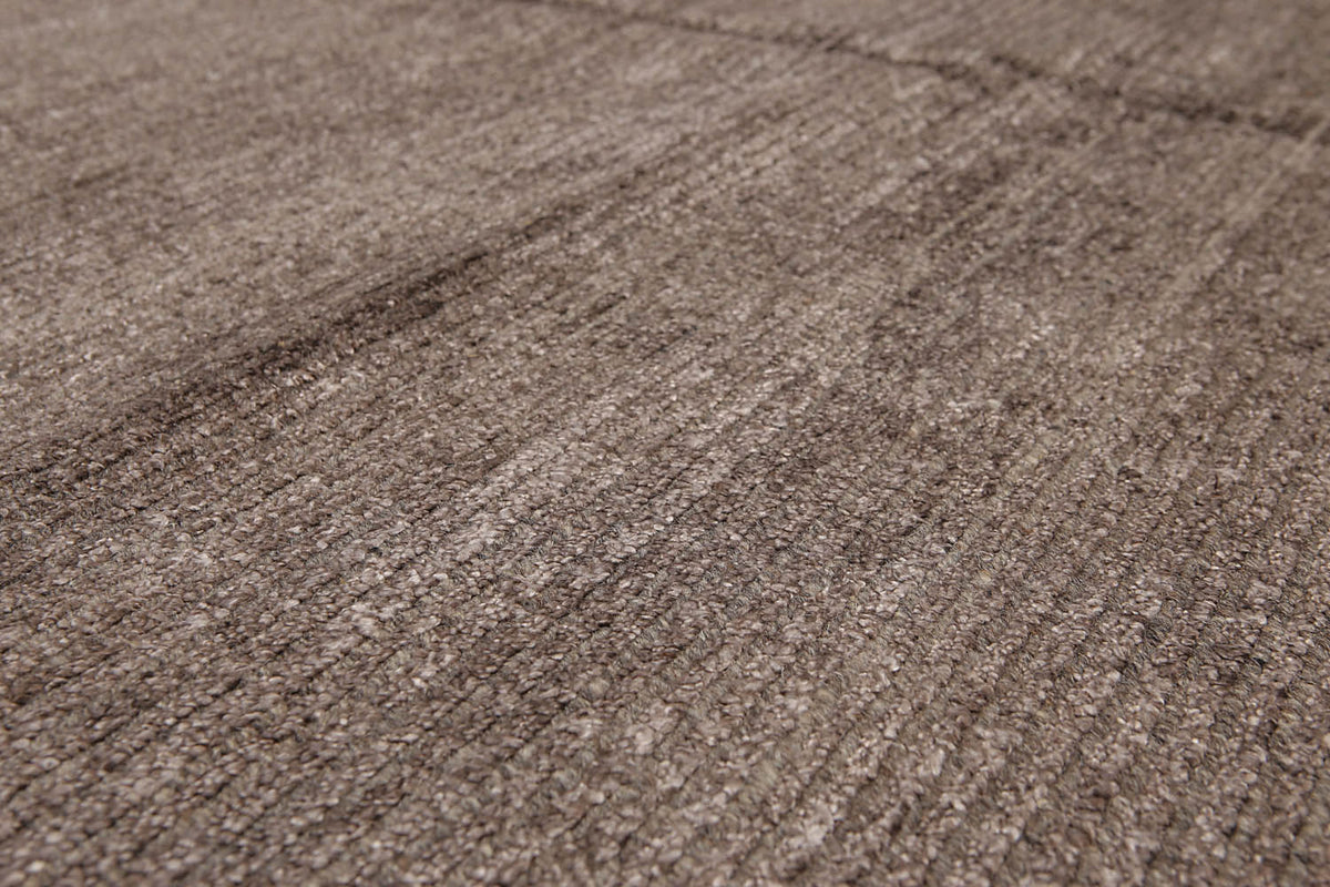 5x7 Brown, , Color Hand Knotted All-Over Wool & Banana Silk Modern Oriental Rug