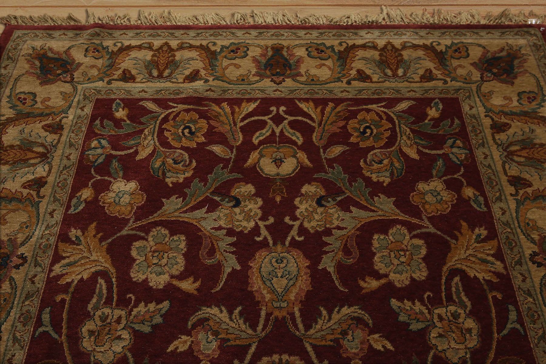 6x9 Burgundy, Gold, Green Color Machine Made Oushak 100% New Zealand wool Antique finished Traditional Oriental Rug