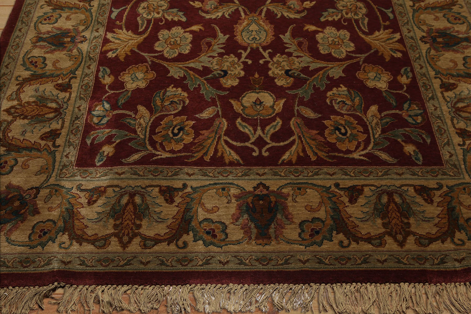 6x9 Burgundy, Gold, Green Color Machine Made Oushak 100% New Zealand wool Antique finished Traditional Oriental Rug