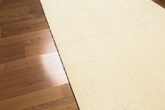 Runner Ivory, Tone On Tone, Color Machine Made All-Over 100% Wool Modern Oriental Rug