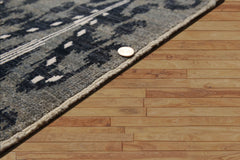 9x12 Gray, Blue, Ivory Multi Color Hand Knotted All-Over 100% Wool Transitional Oriental Rug