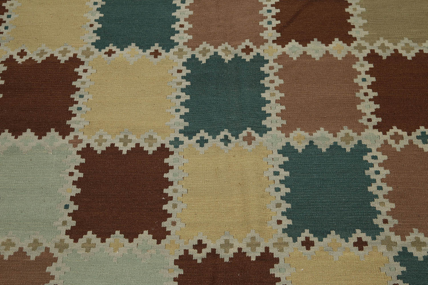 5x7 Aqua, Turquoise, Brown Color Hand Woven Southwestern 100% Wool Kilim Oriental Rug