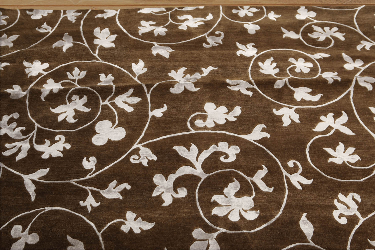 8x10 Brown, Silver, Color Hand Knotted All-Over 100% Wool Transitional Oriental Rug