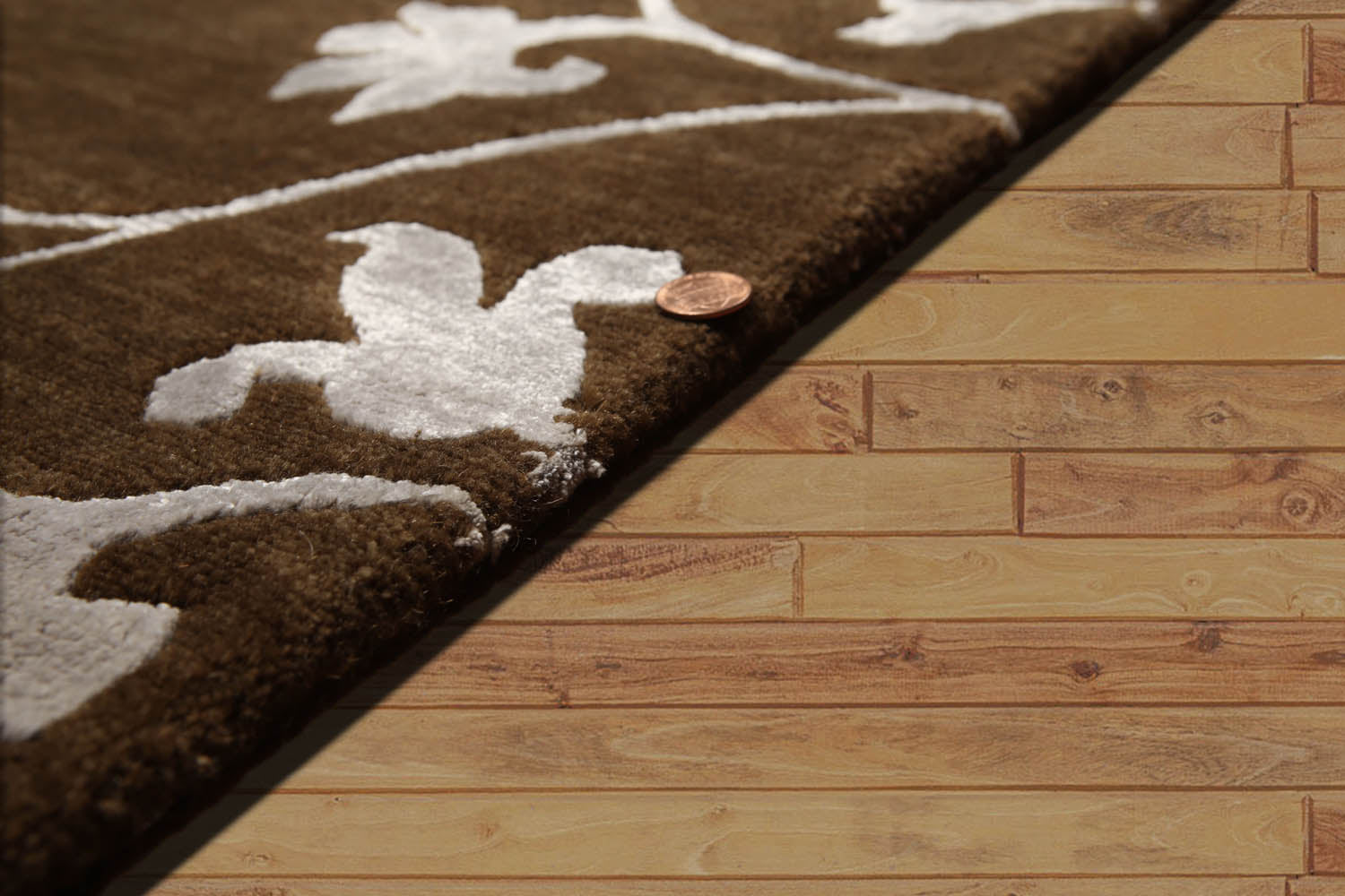 8x10 Brown, Silver, Color Hand Knotted All-Over 100% Wool Transitional Oriental Rug