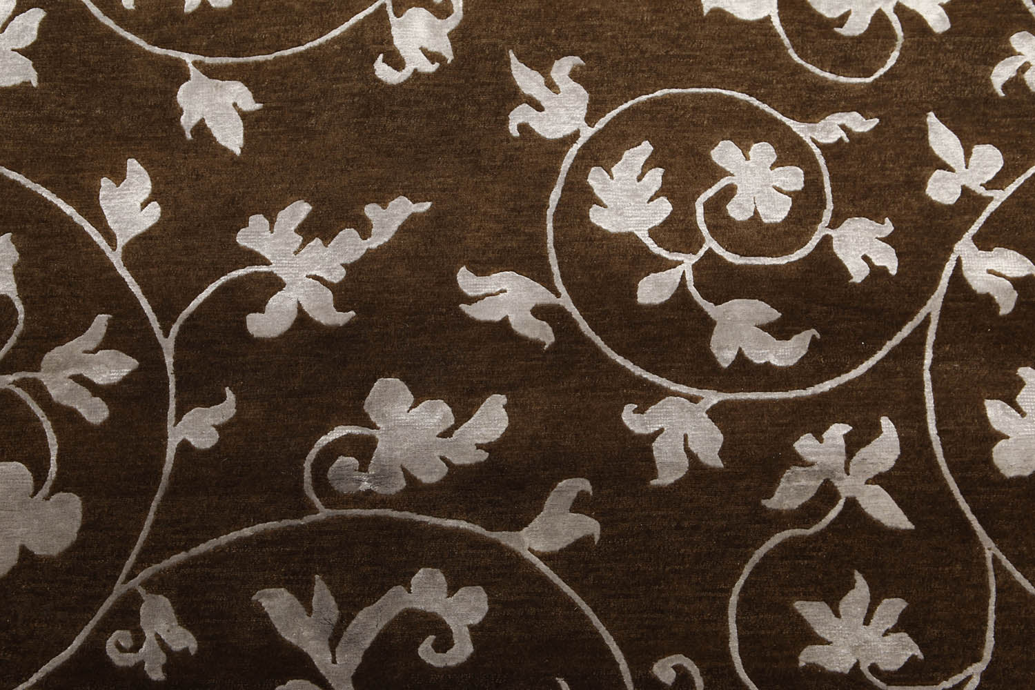 8x10 Brown, Silver, Color Hand Knotted All-Over 100% Wool Transitional Oriental Rug