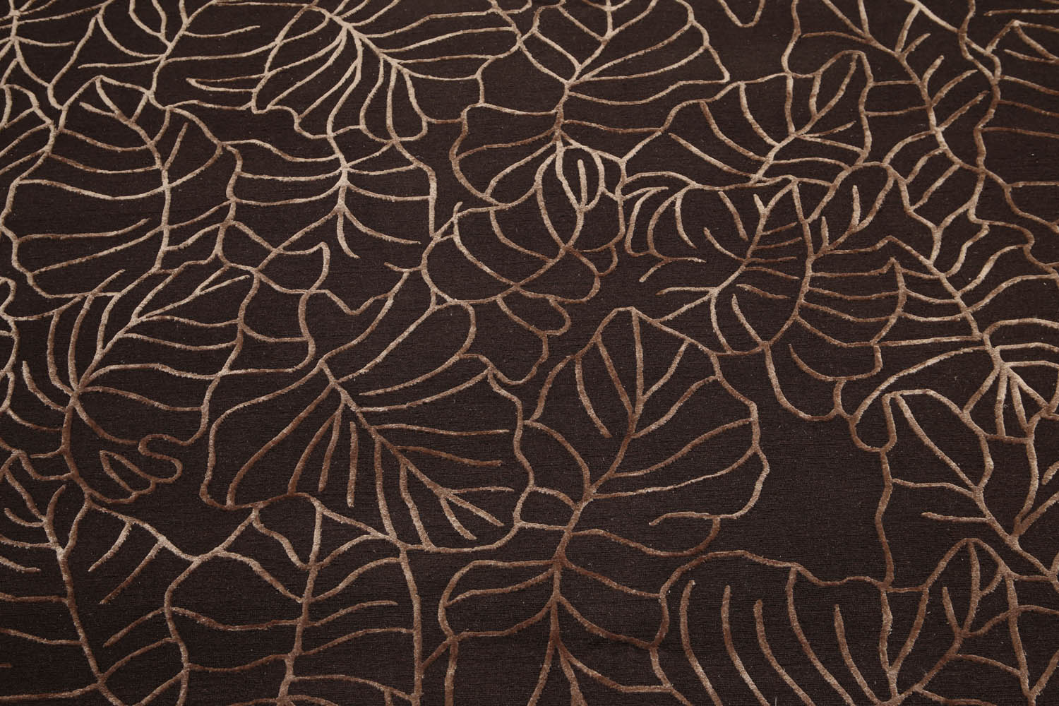 8x10 Brown, , Color Hand Knotted All-Over Wool & Silk Modern Oriental Rug