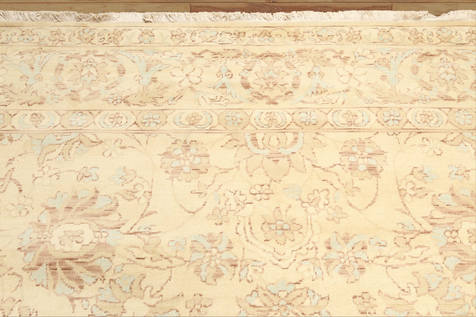 9x12 Beige, Aqua, Brown Color Hand Knotted  Wool Traditional Oriental Rug