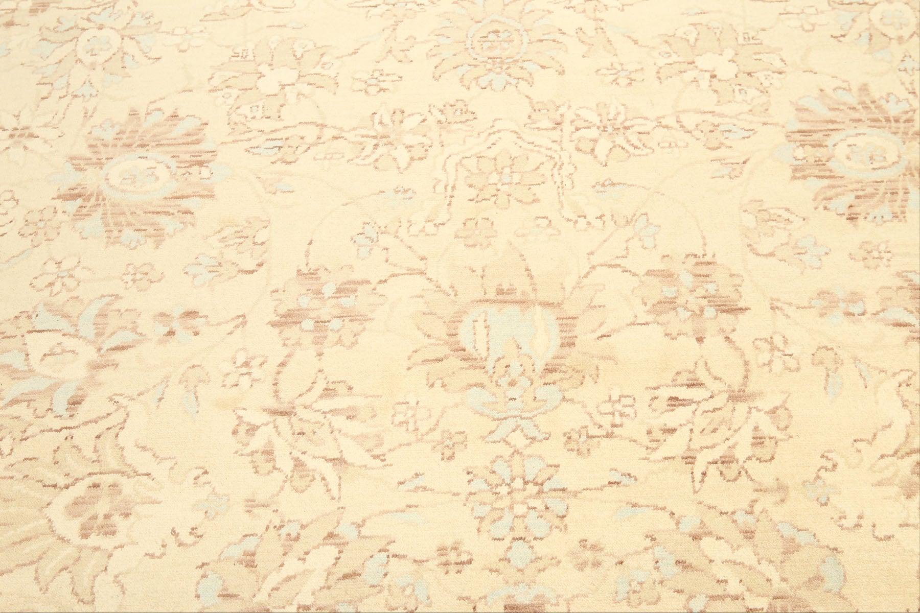9x12 Beige, Aqua, Brown Color Hand Knotted  Wool Traditional Oriental Rug
