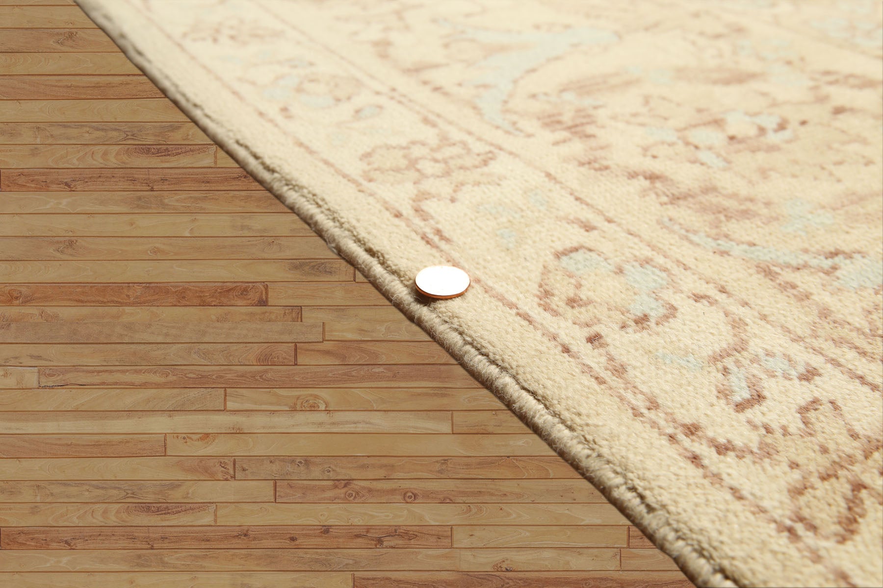 9x12 Beige, Aqua, Brown Color Hand Knotted  Wool Traditional Oriental Rug