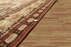 Palace Beige, Brown, Rust Color Hand Knotted Persian Wool & silk Traditional Oriental Rug
