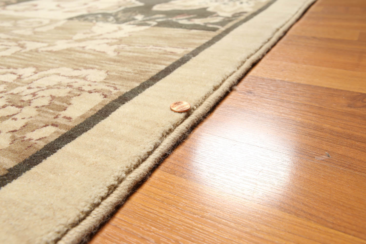 6x9 Beige, Brown, Charcoal Color Hand Knotted All-Over 100% Wool Traditional Oriental Rug