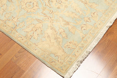 Runner Beige, Aqua, Brown Color Hand Knotted All-Over 100% Wool Traditional Oriental Rug